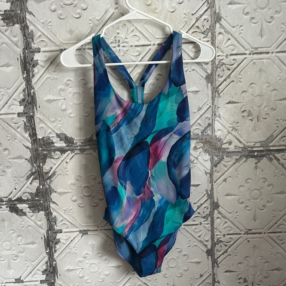 Athleta Blue and Pink One Piece swim suit